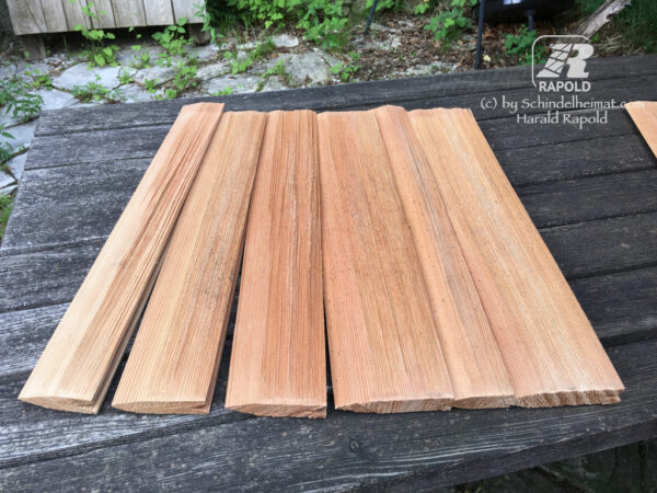 Keilnut-Lärchenschindeln gespalten | 50 cm lang. – Bild 4